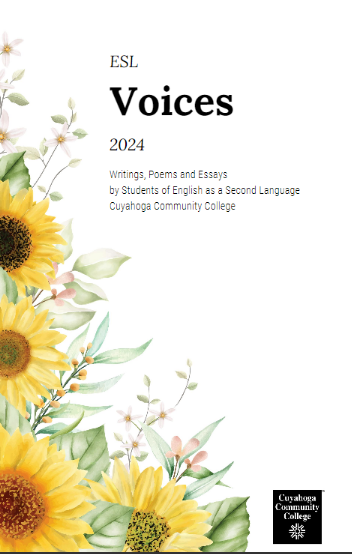 ESL Voices 2024 Book Cover; image of flowers